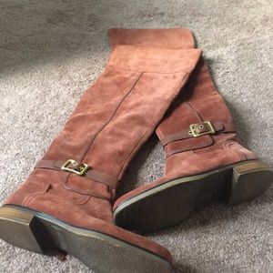 Gorgeous Crimson Suede Over-Knee Boots